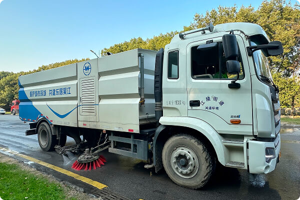 机械冲刷、机械洗扫作业示意图