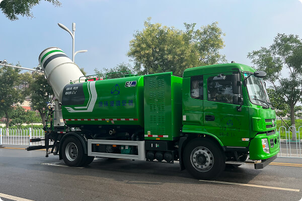 水车作业(高压冲洗+雾炮降尘)示意图