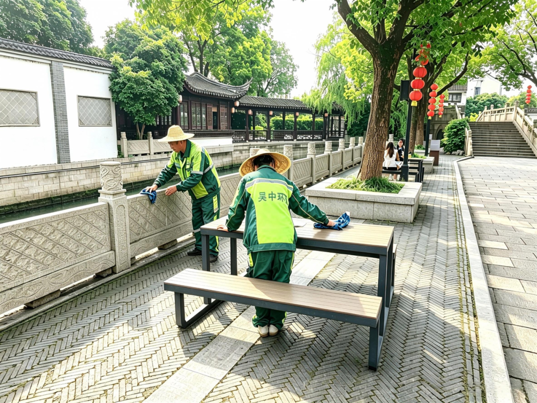 央视聚焦木渎古镇|鸿灌环境匠心保洁护航千年江南古韵(图8)